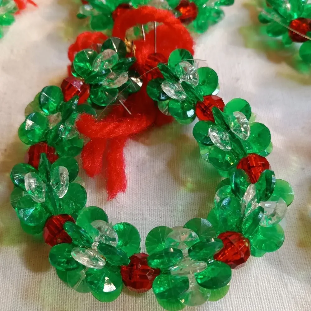 Vintage Plastic Christmas Wreath Ornaments